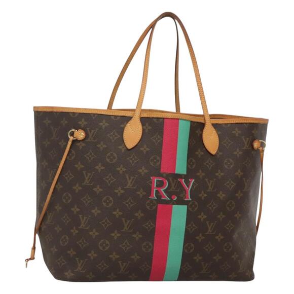 LOUIS VUITTON Monogram LV My Heritage Neverfull GM Tote Bag Red Green - Picture 1 of 16